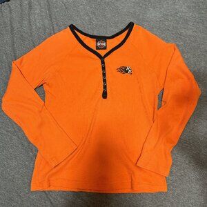 Orange Harley Davidson long sleeve shirt